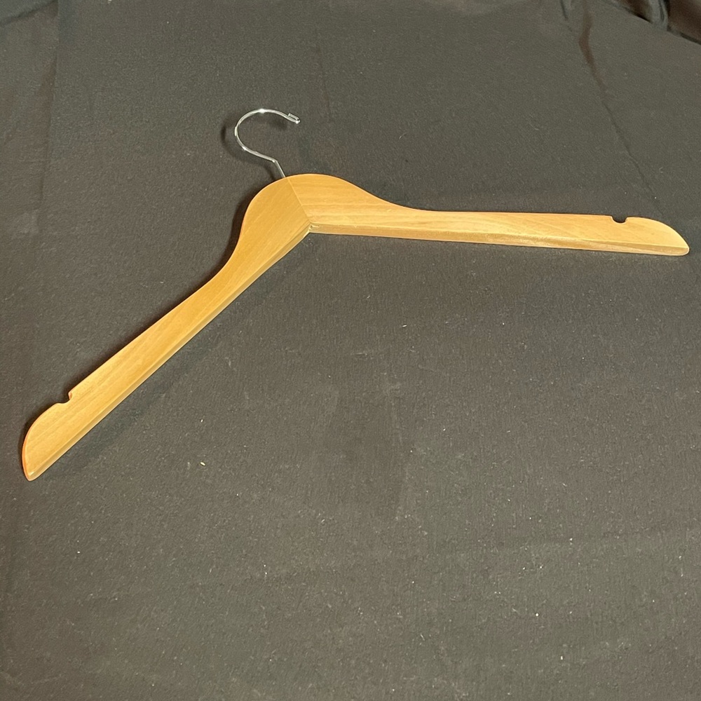 Natural Wooden Coat Hanger - Set of 6